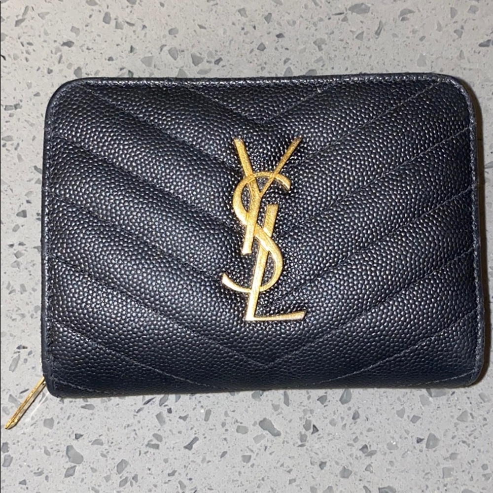 Saint Laurent Mini Monogram YSL Zip Wallet